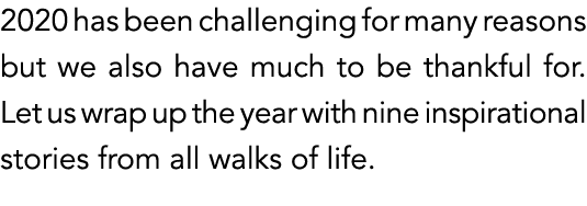 2020 has been challenging for many reasons but we also have much to be thankful for  Let us wrap up the year with nin   